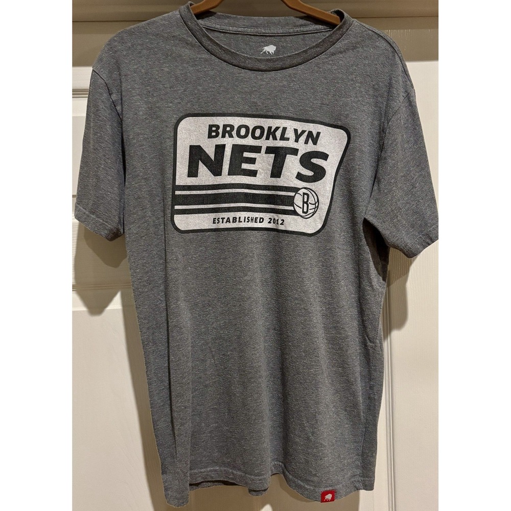 Sportiqe Brooklyn Nets Shirt Mens Medium M Gray NBA Basketball Est‎ 2012 Soft
